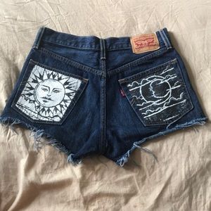 Brand new 501 Levi’s hand painted shorts